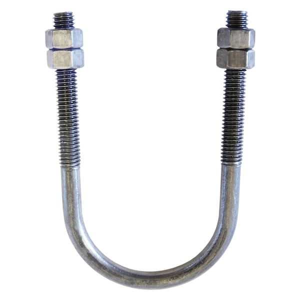 Round U-Bolt, 1", 20-1/8 in W, Galvanized Carbon Steel